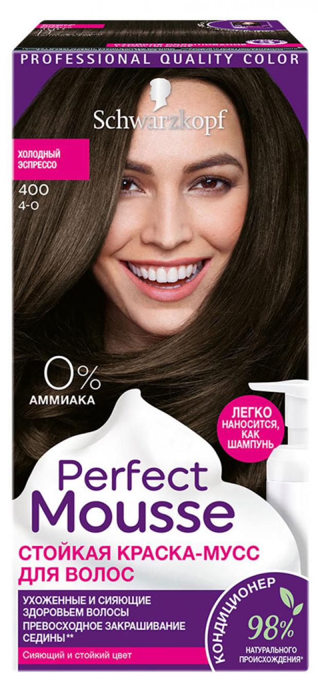 

Краска-мусс для волос Perfect Mousse без аммиака Холодный эспрессо тон 400