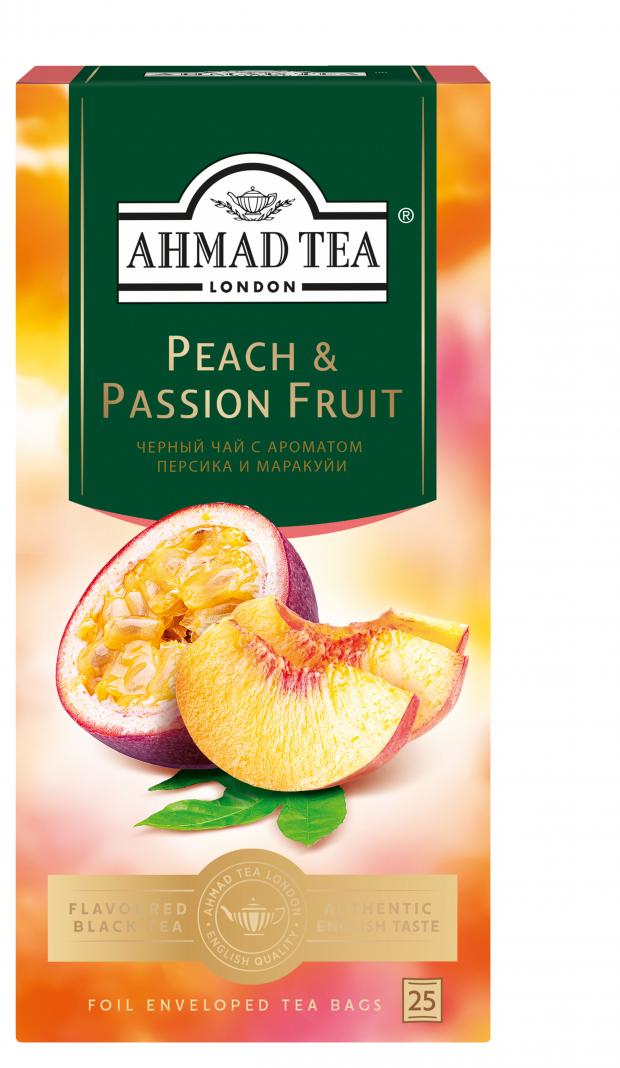 

Чай черный Ahmad Tea Персик-Маракуйя, 25x1,5 г