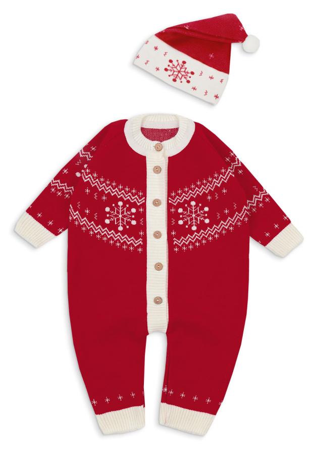 

Комбинезон детский Amarobaby вязаный Christmas красный