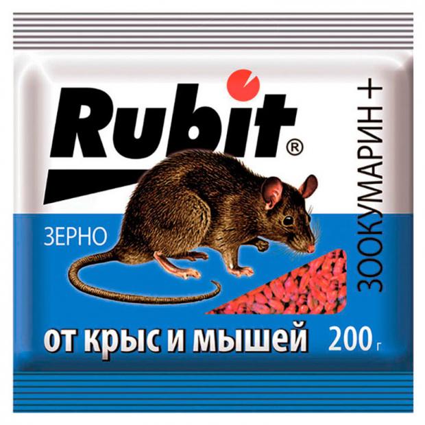 

Приманка для грызунов Rubit Зоокумарин+ зерно, 200 г