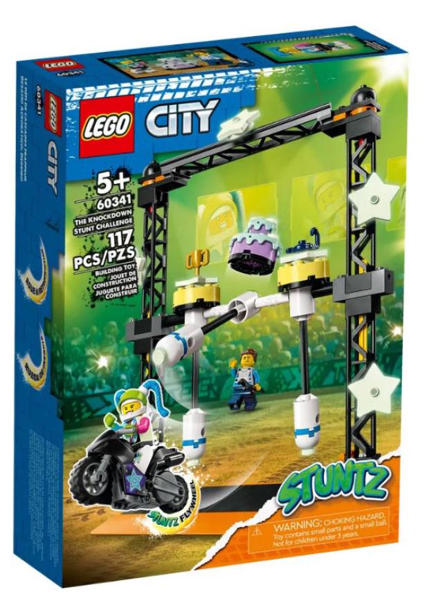 Конструктор LEGO CITY Трюковое испытание Нокдаун lego city трюковое испытание нокдаун 60341