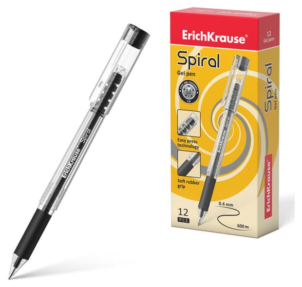 

Ручка гелевая ErichKrause Spiral черная