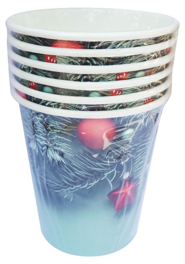 

Стаканы одноразовые бумажные Christmas, 250 мл х 6 шт