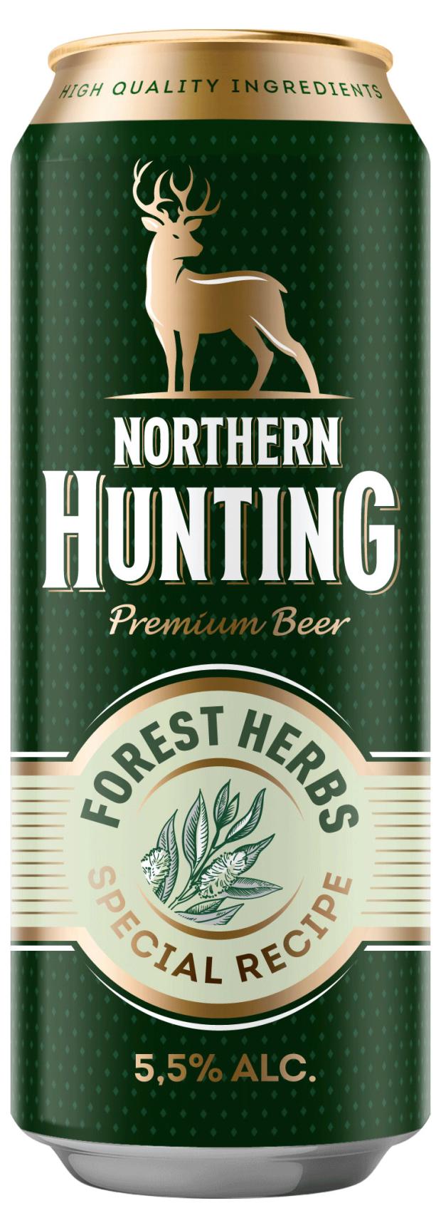 

Пивной напиток Northern Hunting Лесные травы 5,5%, 430 мл