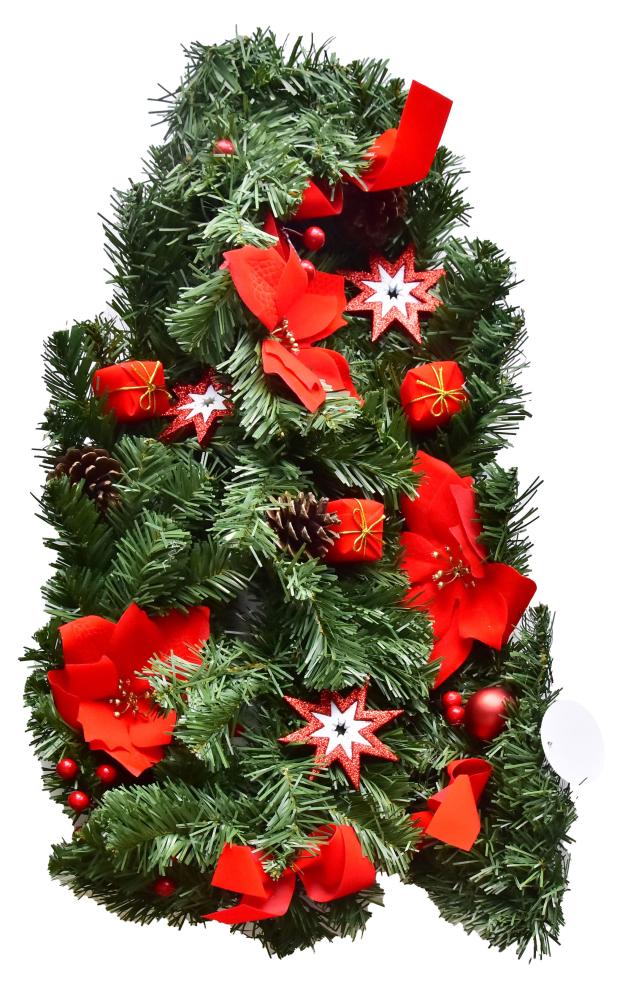 

Декорация Гирлянда еловая с пуансеттиями, 180 см