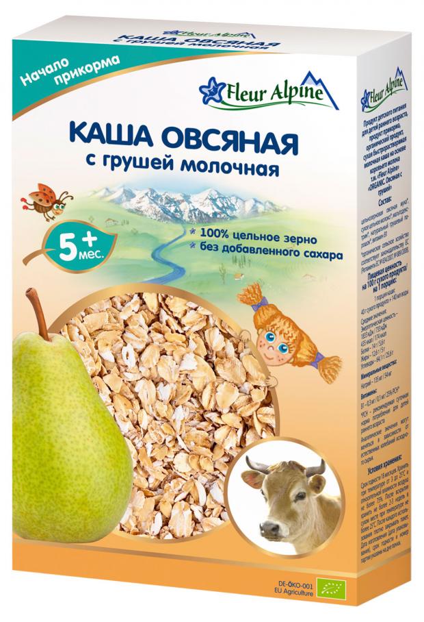

Каша молочная детская Fleur Alpine овсяная с грушей с 5 месяцев БЗМЖ, 200 г