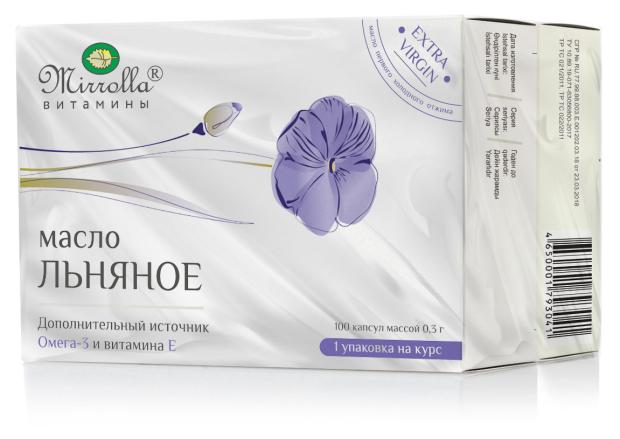 

Масло льняное Мирролла 0,3г, 100 шт