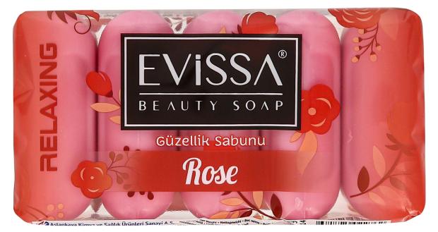 

Мыло туалетное Evissa с ароматом розы, 5х55 г