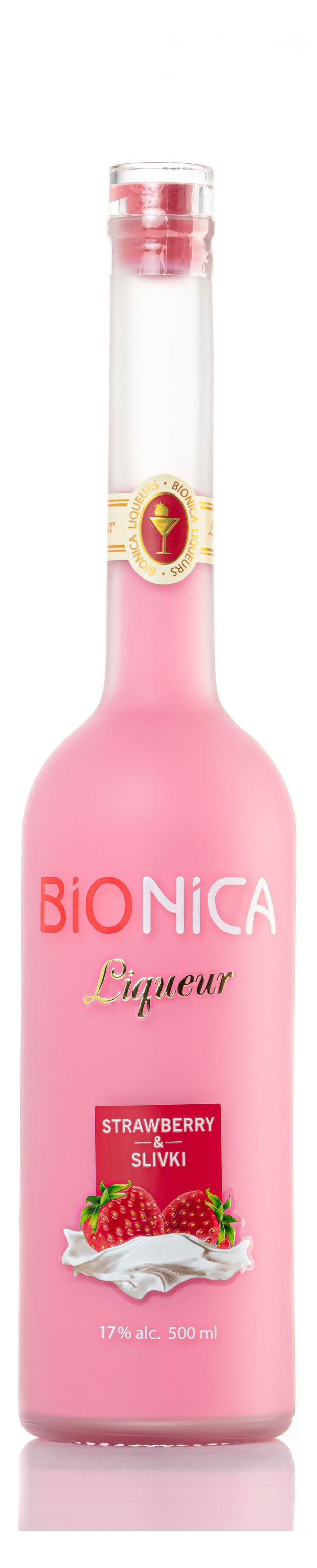 Ликер Bionica Strawberry & Slivki клубника-сливки 17%, 0,5 л ликер bionica strawberry