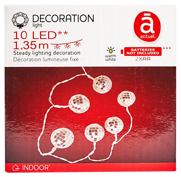 

Электрогирлянда Actuel Дискошары на батарейках 10 LED, 1,35 м