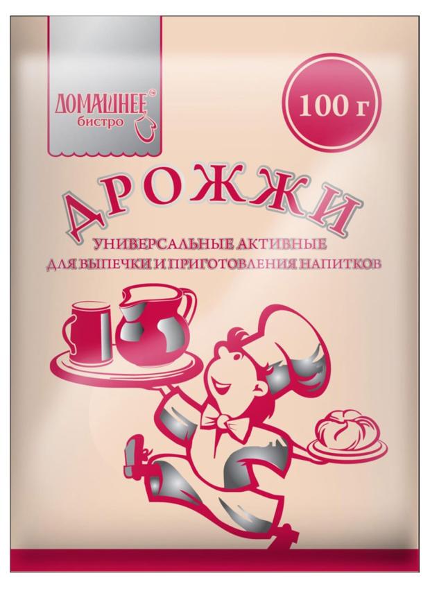 Дрожжи активные Домашнее Бистро для выпечки и приготовления напитков, 100 г