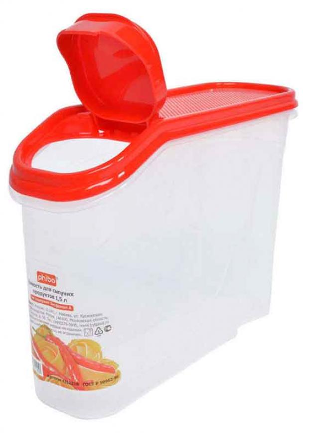 

Банка для сыпучих продуктов Phibo с дозатором, 1,5 л