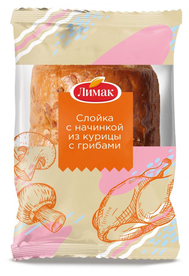 Слойка Лимак с начинкой из курицы с грибами, 60 г