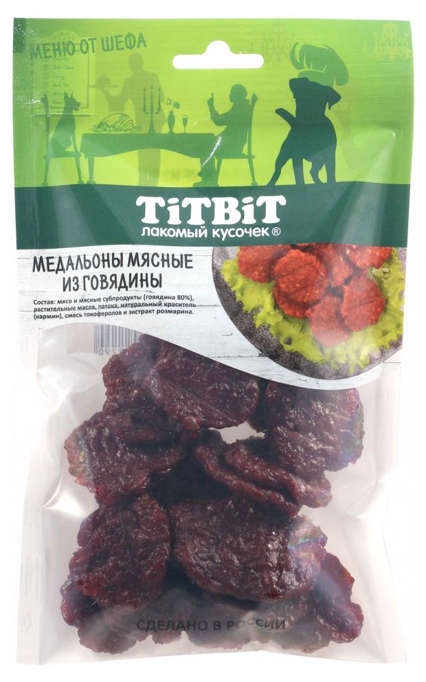 

Лакомство для собак TiTBiT Медальоны мясные из говядины Меню от Шефа, 80 г