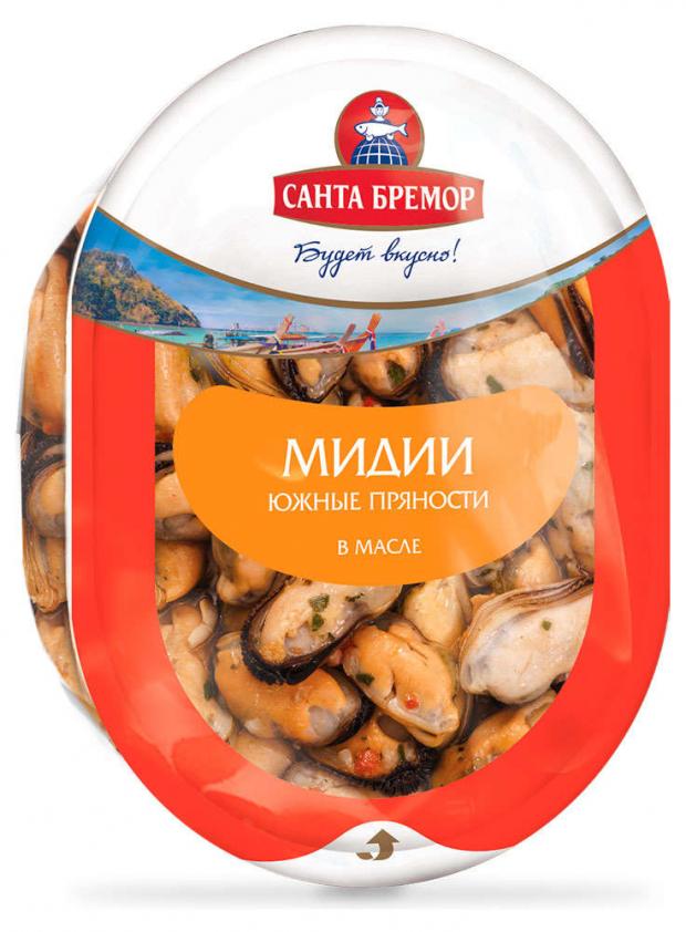 

Мидии «Санта Бремор» Южные пряности в масле, 150г