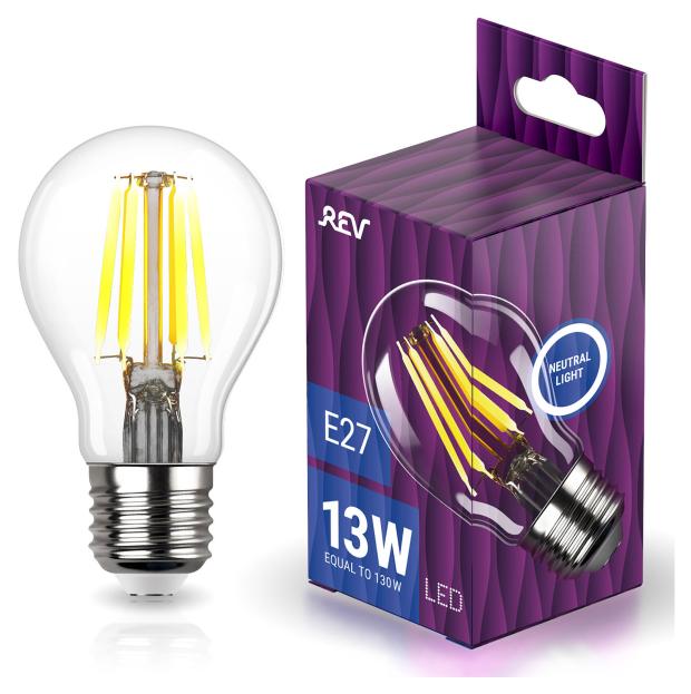 

Лампа светодиодная REV DECO Filament груша Premium A60 13Вт E27 4000K