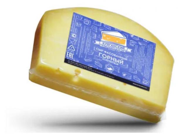 Сыр твердый горный Куяганский маслосырзавод фасованный 50% БЗМЖ, вес