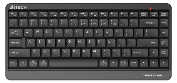 Клавиатура A4Tech Fstyler FBK11 черный/серый USB беспроводная BT/Radio slim logitech k580 2 4g wireless ultra thin office keyboard bluetooth dual mode computer peripheral accessories chrome os edition