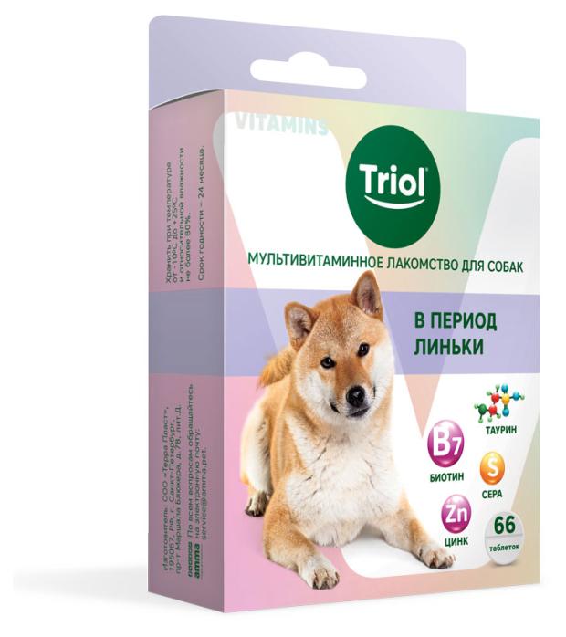 

Лакомство для собак Triol в период линьки мультивитаминное, 33 г