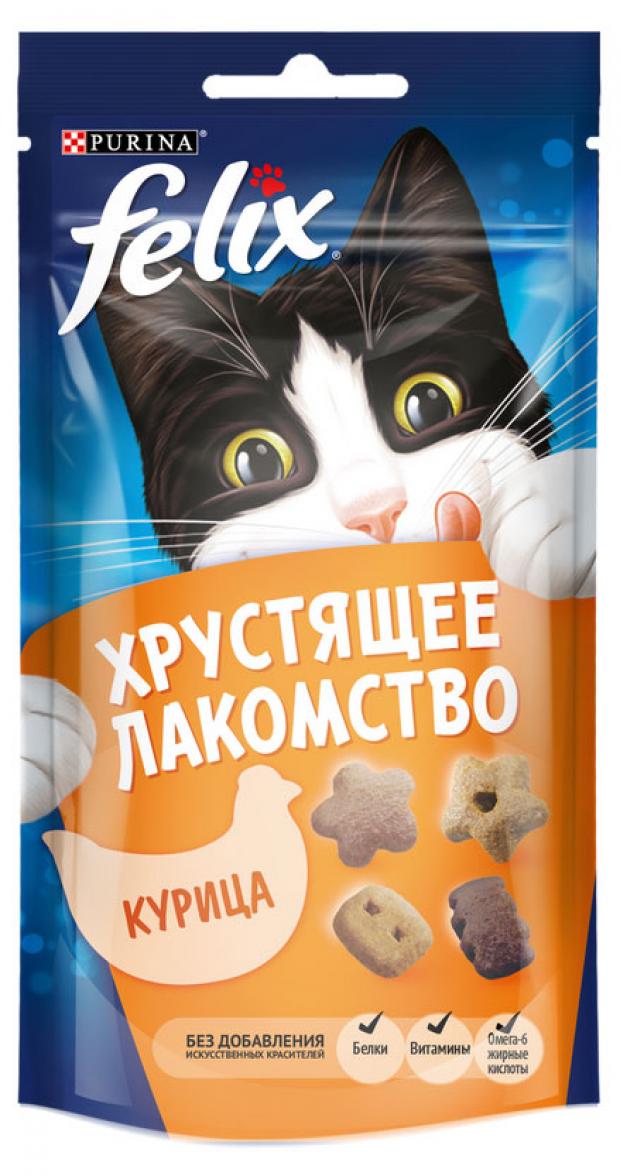 

Хрустящее лакомство для кошек Felix с курицей, 60 г