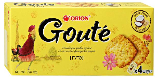 Крекеры французские Orion Goute сладкие, 72 г печенье затяжное orion goute coffee 72 г