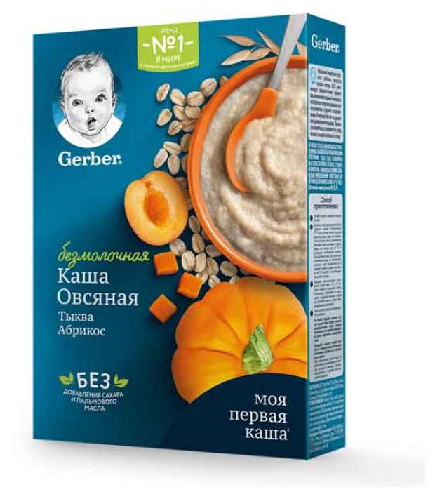 

Каша безмолочная Gerber Моя первая каша овсяная тыква-абрикос для продолжения прикорма с бифидобактериями с 5 мес., 180 г
