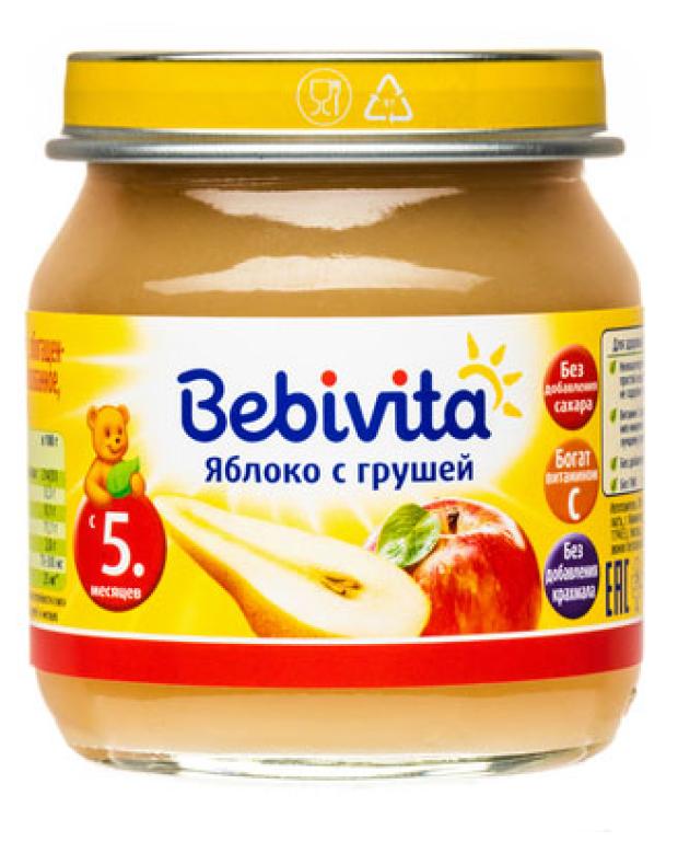 Пюре Bebivita Яблоко с грушей с 5 мес., 100 г цена и фото