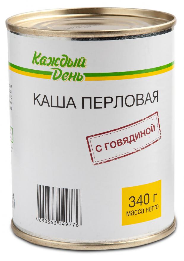 Каша перловая Каждый день с говядиной, 340 г каша рисовая скопинский с говядиной 325 г