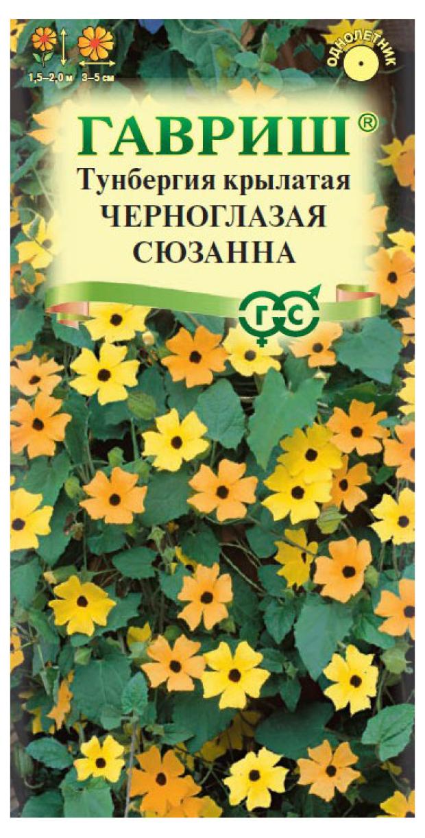 Семена Гавриш Тунбергия крылатая Черноглазая Сюзанна, 0,3 г цветы тунбергия русский огород черноглазая сюзанна 0 3 г