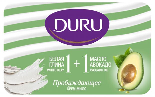 Крем-мыло кусковое Глина&Масло Duru 1+1, 80 г duru крем мыло кусковое soft sensations 1 1 розовый грейпфрут 4 шт 80 г