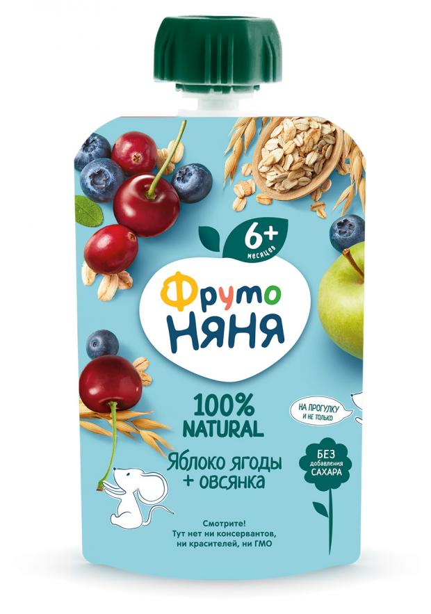 

Пюре «Фруто Няня» из яблок и ягод с овсяными хлопьями с 6 мес., 90 г