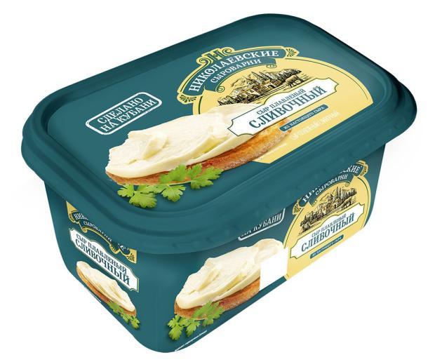 Сыр плавленый Сыры Кубани Сливочный БЗМЖ, 400 г