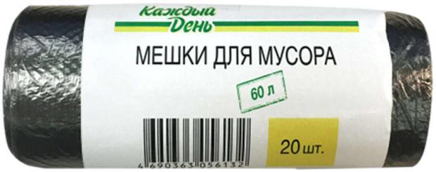 Мешки для мусора Каждый день 60 л, 20 шт мешки для мусора домовой особопрочные сиреневые 20 шт 60 л