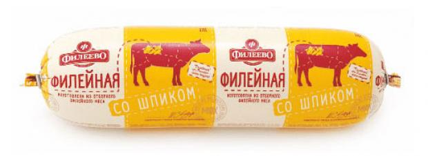 Колбаса вареная Филеево Филейная со шпиком (0,9-1,1 кг), 1 упаковка ~ 1 кг