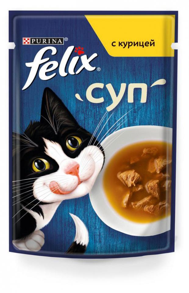 Влажный корм для кошек Felix с курицей в соусе, 48 г felix felix влажный корм для взрослых кошек с говядиной суп 48 г