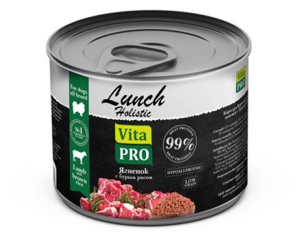

Корм консервированный для собак Vita Pro Lunch ягненок с бурым рисом, 240 г