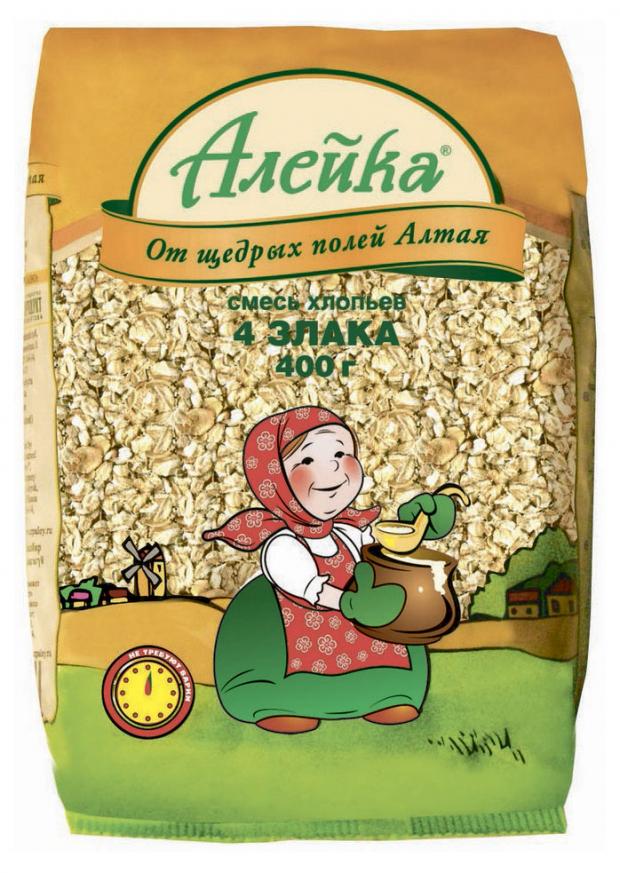 Хлопья Алейка 4 злака, 400 г
