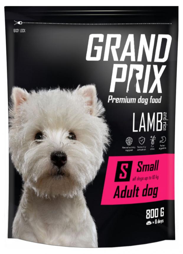 

Корм сухой для взрослых собак мелких и миниатюрных пород GRAND PRIX Small Adult ягненок 0.8кг
