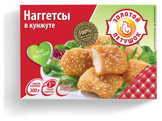 Наггетсы из грудки цыпленка Золотой Петушок в кунжуте, 300 г