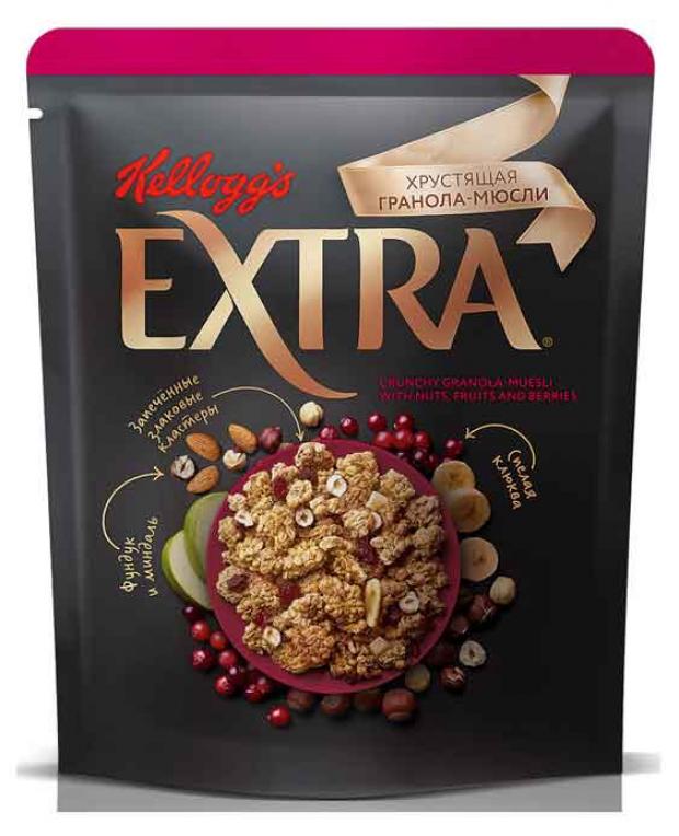 

Мюсли Kellogg's Хрустящая Гранола орехи фрукты и ягоды, 300 г