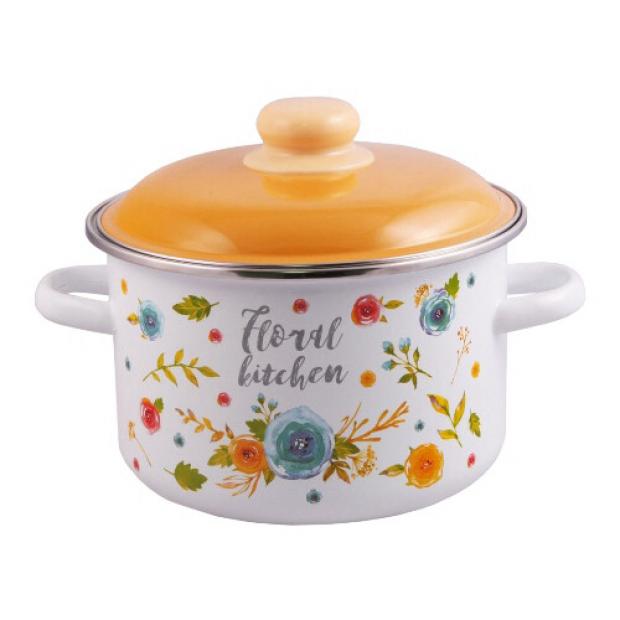 

Кастрюля Appetite Floral эмалированная для индукционных плит, 5,5 л