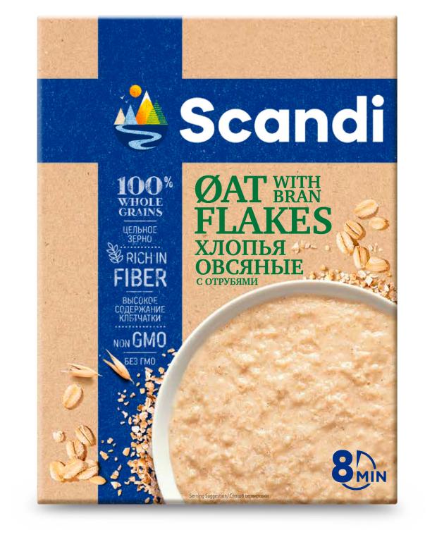 Хлопья овсяные Scandi с овсяными отрубями, 400 г