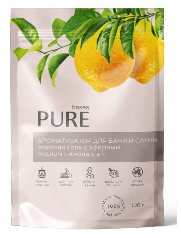 Соль для бани и сауны Pure Bases Соль и эфирное масло Лимон, 100 г