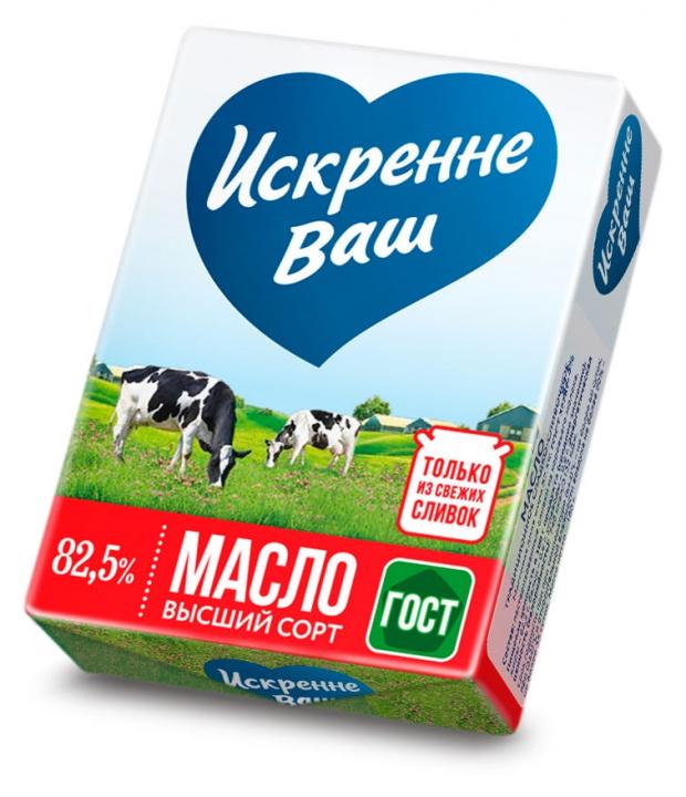 Масло сладкосливочное Искренне Ваш 82,5%, 180 г