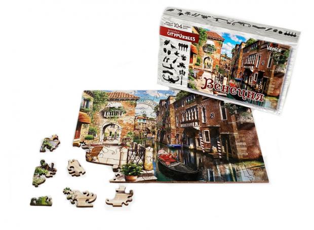 Пазлы деревянные Citypuzzles Венеция, 104 детали