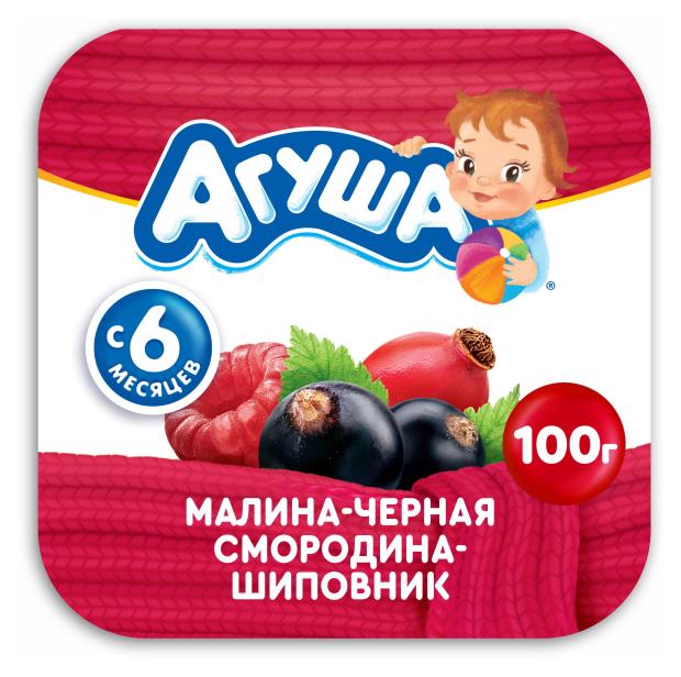 Творог детский Агуша фруктовый малина-смородина черная-шиповник 3,8%, 100 г