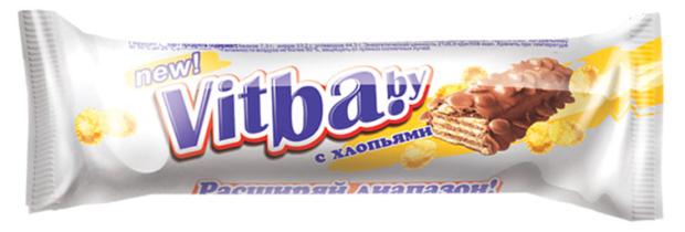 

Вафельный батончик Vitba.by с хлопьями в молочной глазури, 38 г