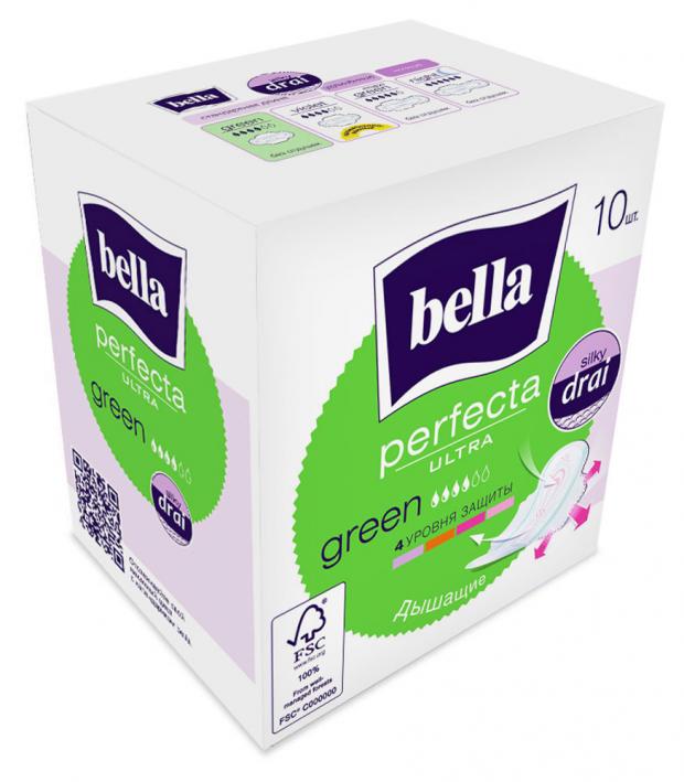

Прокладки гигиенические Bella Flora Ультра Perfecta Green, 10 шт