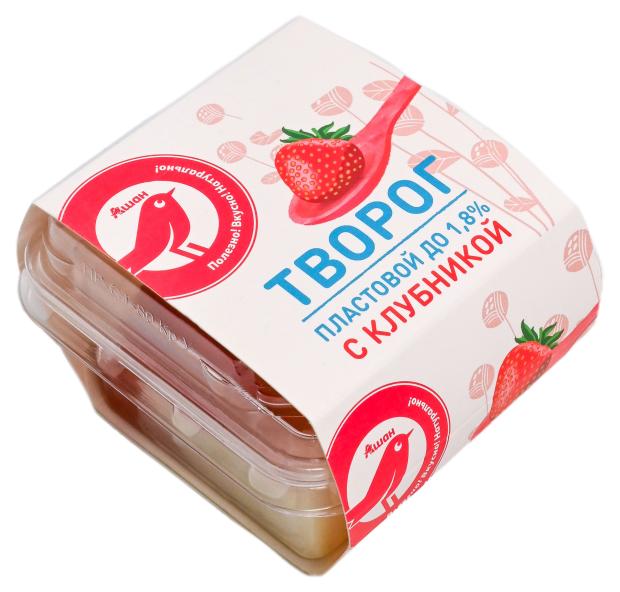

Творог АШАН Красная птица Пластовой с с джемом клубника 1,8% БЗМЖ, 100 г