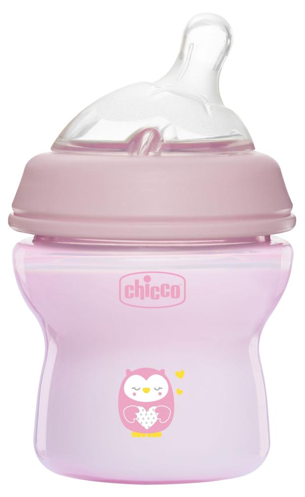 Бутылочка для кормления Chicco Natural Feeling розовая с рождения, 150 мл